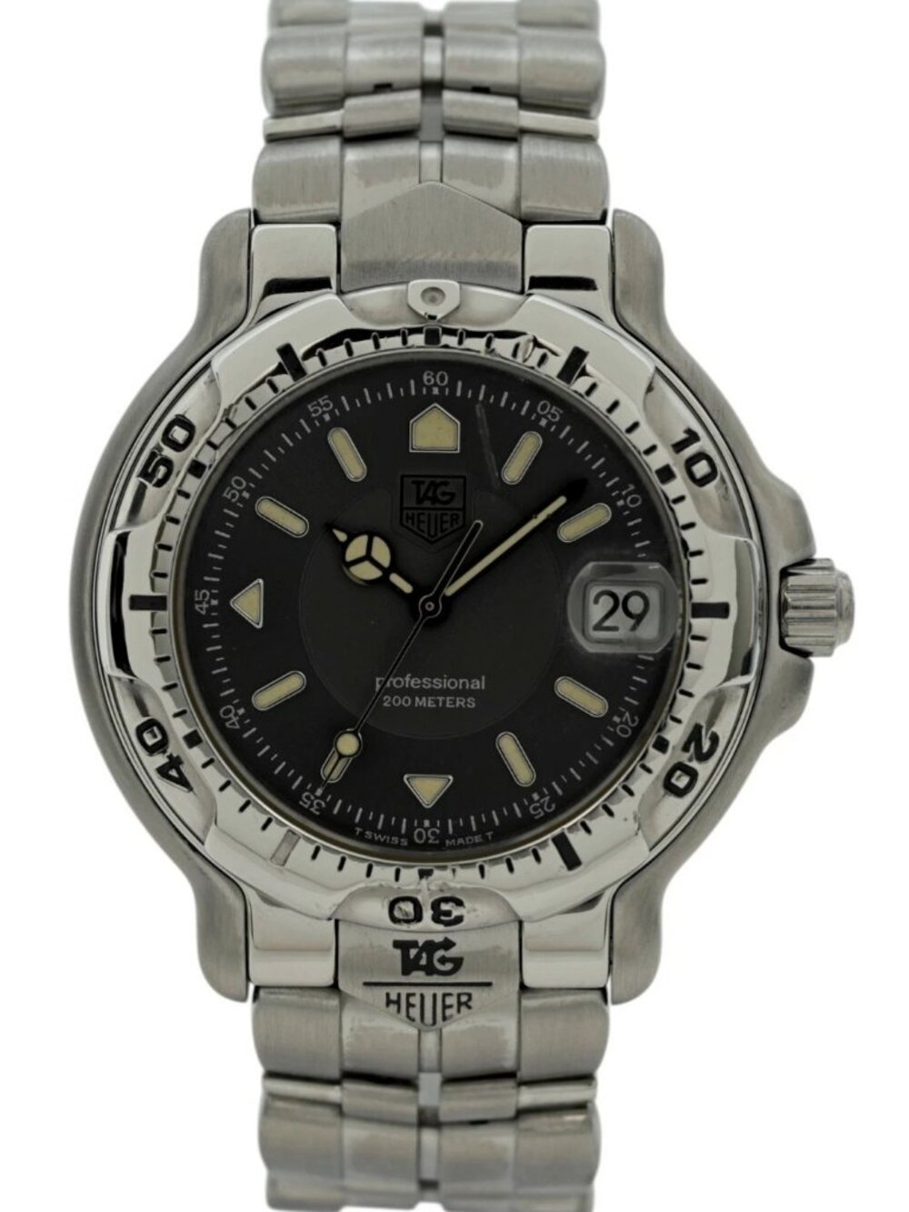 Tag Heuer 39mm Men's Professional 6000 Series Grey Dial SS Watch Ref: WH1112-K1!